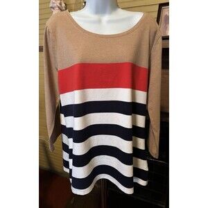 Tommy Hilfiger Size XL Women’s Striped Cotton Blend Tunic 42” Bust 26” Length